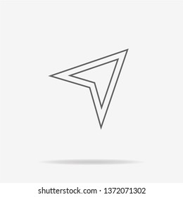 Arrow navigator icon. Vector concept illustration for design.