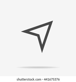 Arrow navigator icon. Vector concept illustration for design.