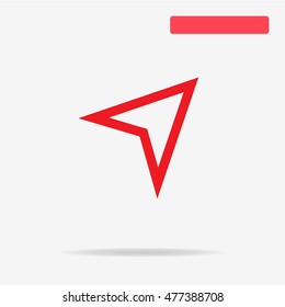 Arrow navigator icon. Vector concept illustration for design.