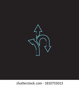 Arrow neon glow vector illustration design template