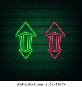 Arrow neon icon design. pink.