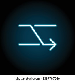 arrow neon icon. Simple thin line, outline vector of Arrow icons for UI and UX, website or mobile application on dark blue gradient background