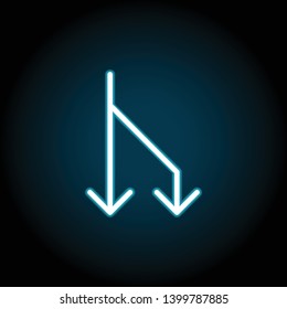 arrow neon icon. Simple thin line, outline vector of Arrow icons for UI and UX, website or mobile application on dark blue gradient background