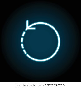 arrow neon icon. Simple thin line, outline vector of Arrow icons for UI and UX, website or mobile application on dark blue gradient background