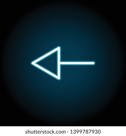 arrow neon icon. Simple thin line, outline vector of Arrow icons for UI and UX, website or mobile application on dark blue gradient background