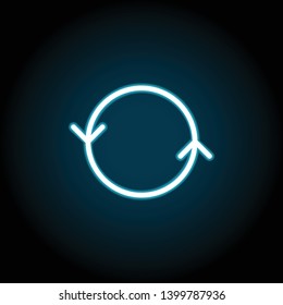 arrow neon icon. Simple thin line, outline vector of Arrow icons for UI and UX, website or mobile application on dark blue gradient background