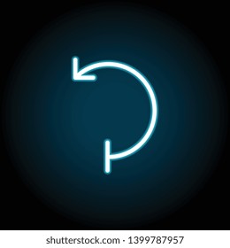 arrow neon icon. Simple thin line, outline vector of Arrow icons for UI and UX, website or mobile application on dark blue gradient background