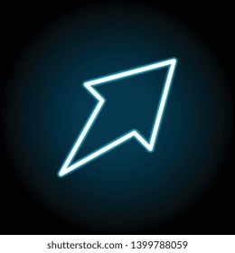 arrow neon icon. Simple thin line, outline vector of Arrow icons for UI and UX, website or mobile application on dark blue gradient background