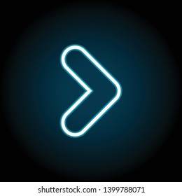 arrow neon icon. Simple thin line, outline vector of Arrow icons for UI and UX, website or mobile application on dark blue gradient background