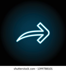 arrow neon icon. Simple thin line, outline vector of Arrow icons for UI and UX, website or mobile application on dark blue gradient background