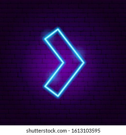 Arrow Neon Sign 4. Vector Illustration of Direction Promotion.