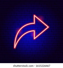 Arrow Neon Sign 9. Vector Illustration of Direction Promotion.