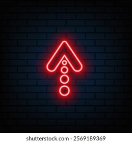 Arrow neon vector pointer Arrows glowing on dark background.