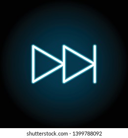 arrow, next neon icon. Simple thin line, outline vector of Arrow icons for UI and UX, website or mobile application on dark blue gradient background