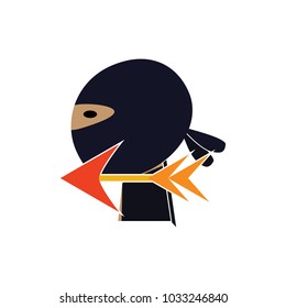 Arrow Ninja Logo Icon Design