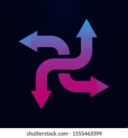 Arrow nolan icon. Simple glyph, flat vector of arrows icons for ui and ux, website or mobile application