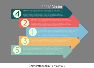 Arrow with numbers,  business steps concept
