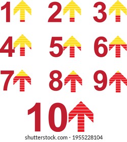 Arrow with Numbers progress  background, Vector illustration, info graphic