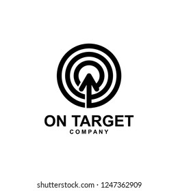 Arrow on dart board logo line art inspiration