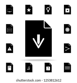 arrow on document icon. File and documents icons universal set for web and mobile