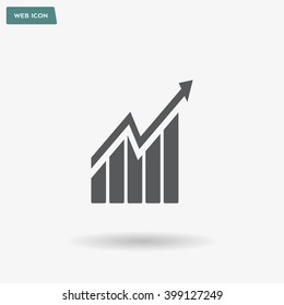 arrow on the graph web icon. vector design