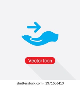 Arrow On Hand Icon Vector Illustration In Flat Style Eps10