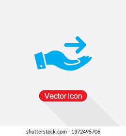 Arrow On Hand Icon Vector Illustration In Flat Style Eps10