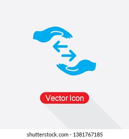 Arrow On Hand Icon Vector Illustration In Flat Style Eps10