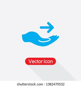 Arrow On Hand Icon Vector Illustration In Flat Style Eps10