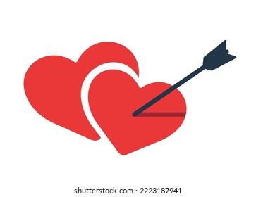 arrow on heart icon vector illustration