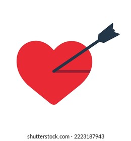 flecha en la ilustración del vector de icono del corazón