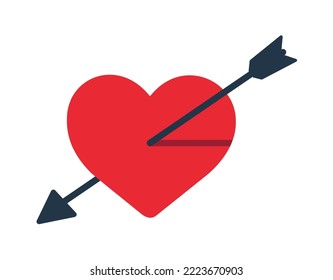 arrow on heart icon vector illustration