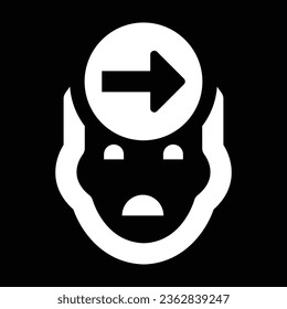 arrow on man head icon vector design