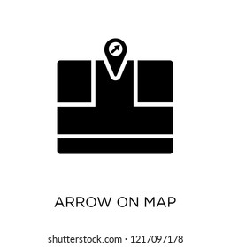 Arrow On Map icon. Arrow On Map symbol design from Maps and locations collection. Simple element vector illustration on white background.