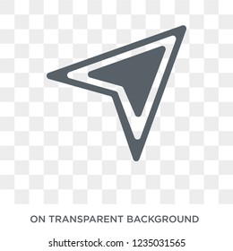 Arrow On Map icon. Trendy flat vector Arrow On Map icon on transparent background from Maps and Locations collection. 