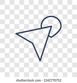 Arrow On Map icon. Trendy linear Arrow On Map logo concept on transparent background from Maps and Locations collection