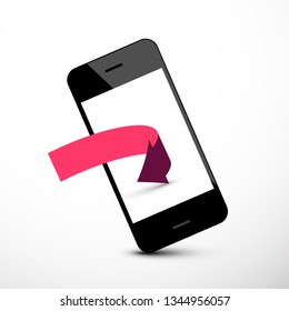 Arrow on Mobile Phone Screen Vector