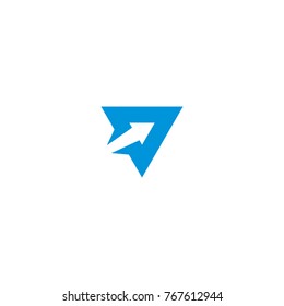 arrow on paper plane icon vector illustration