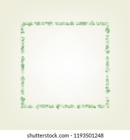 Arrow on a square shape. Vector. Green hexagon rastered icon and noised opacity and size at light green background with central light.