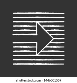 Arrow on striped background chalk icon. Arrowhead pointing rightward. Navigation indicator symbol on horizontal striped backdrop. Direction move. Pointing sign. Isolated vector chalkboard illustration