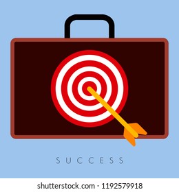 Arrow on a suitcase. Success business concept image