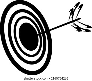 Flecha en el icono de la placa de destino, logotipo, ilustración y vector de dibujos animados