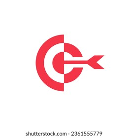 flecha en el concepto de logotipo de destino. ilustración de vector puntual