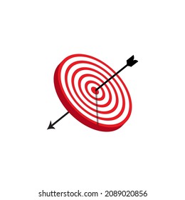 Arrow on target Logo Design. Vector illustration