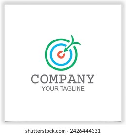 arrow on target logo design vector