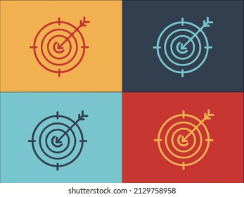 Arrow On Target Logo Template, Simple Flat Icon Of target,arrow,success