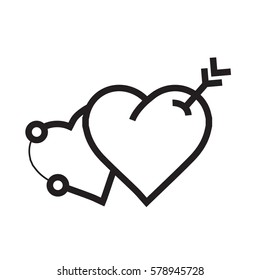 arrow on two heart icon