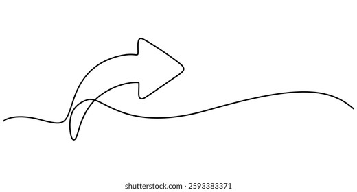 Arrow one line drawing, Arrow Symbol Continuous Line Icon, continuous line drawing of horizontal double arrow symbol. abstract line art illustration, arrow pointing, minimalist pro vector concept.