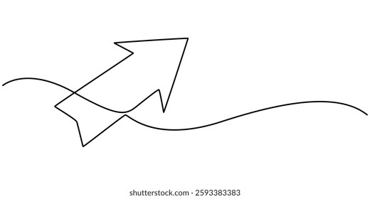 Arrow one line drawing, Arrow Symbol Continuous Line Icon, continuous line drawing of horizontal double arrow symbol. abstract line art illustration, arrow pointing, minimalist pro vector concept.
