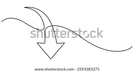 Arrow one line drawing, Arrow Symbol Continuous Line Icon, continuous line drawing of horizontal double arrow symbol. abstract line art illustration, arrow pointing, minimalist pro vector concept.